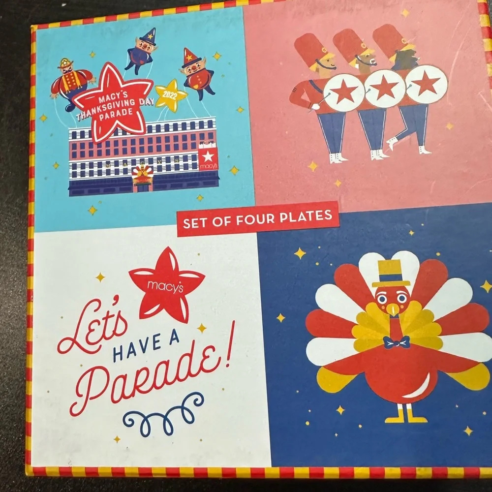 Macy’s Thanksgiving Day Parade Collectible Dish set - 4‎ unique dishes